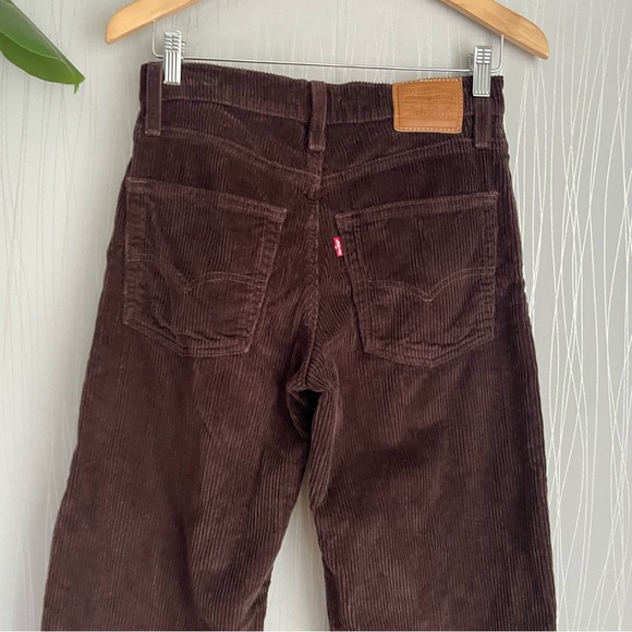 Levi's Baggy Dad Corduroy Pants Dark Brown Size 24 Premium - Picture 8 of 15